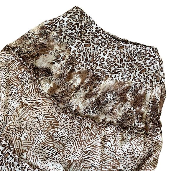 Vintage Y2K Brown Animal Print Tiered Maxi Skirt Petite XL - Picture 8 of 9